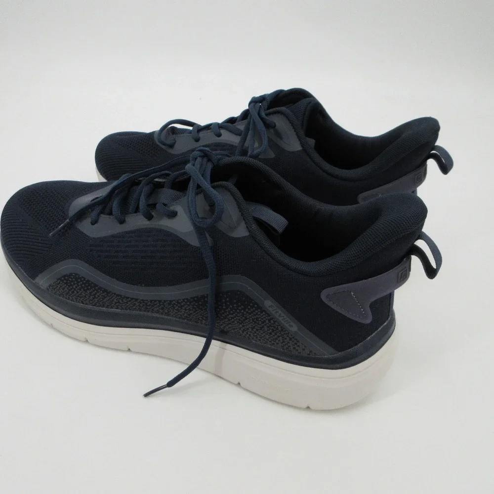 FitVille StrideCore Men 15EW Navy Blue Mesh Athletic Running Walking Shoes